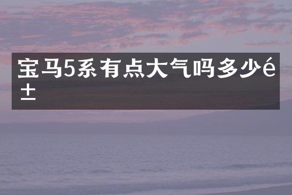 宝马5系有点大气吗多少钱