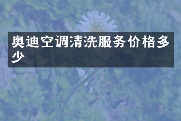 奥迪空调清洗服务价格多少