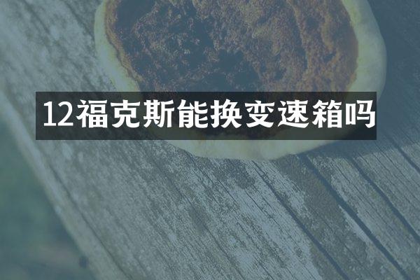 12福克斯能换变速箱吗