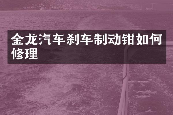 金龙汽车刹车制动钳如何修理