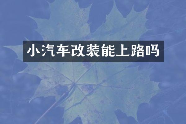 小汽车改装能上路吗
