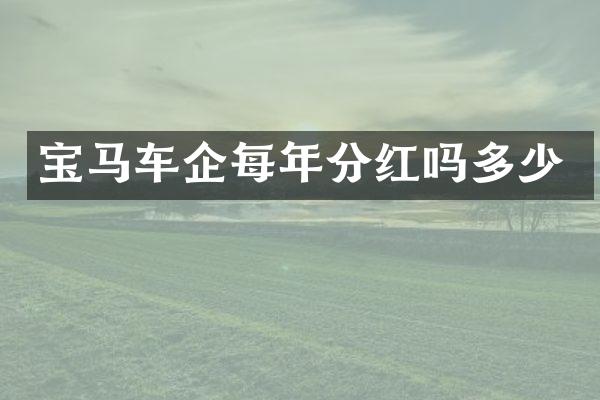 宝马车企每年分红吗多少