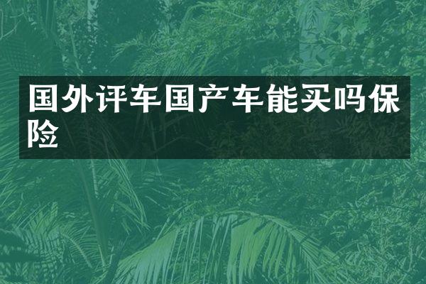 国外评车国产车能买吗保险