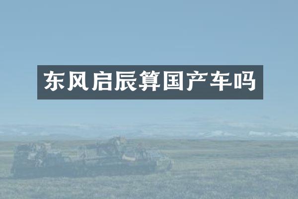 东风启辰算国产车吗