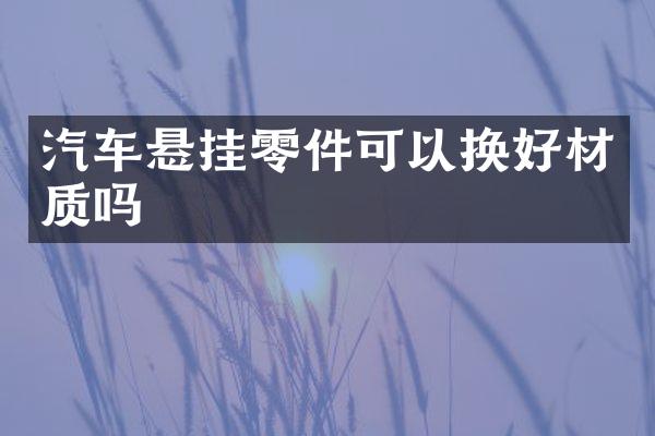 汽车悬挂零件可以换好材质吗