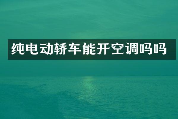 纯电动轿车能开空调吗吗