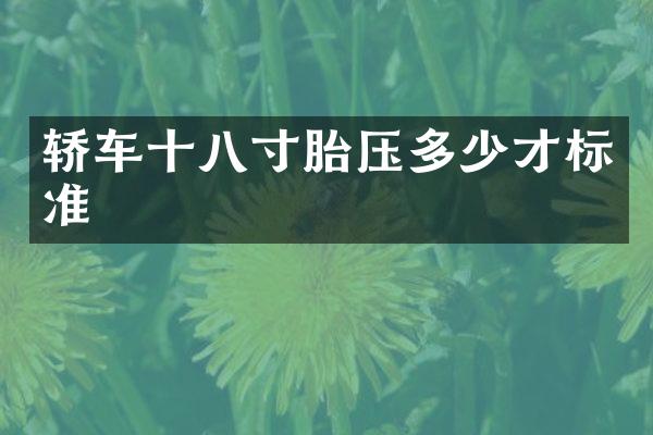 轿车十八寸胎压多少才标准