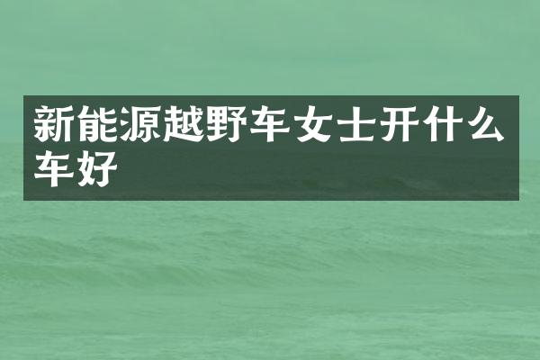 新能源越野车女士开什么车好