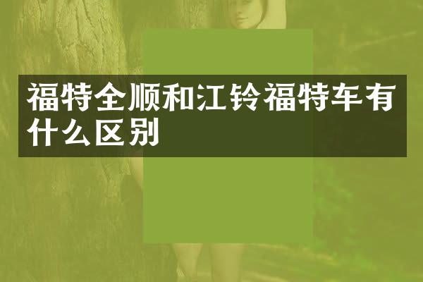 福特全顺和江铃福特车有什么区别