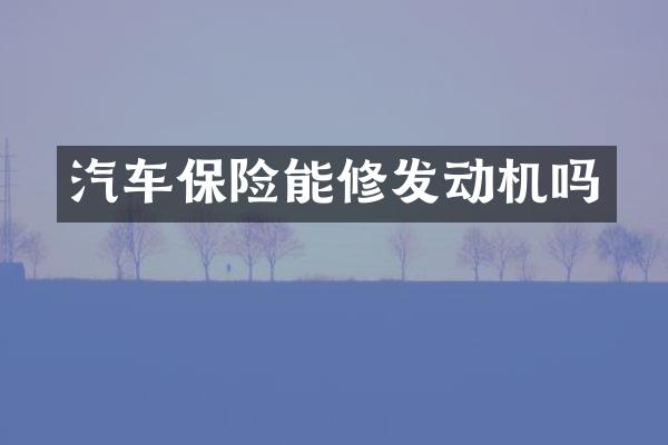 汽车保险能修发动机吗