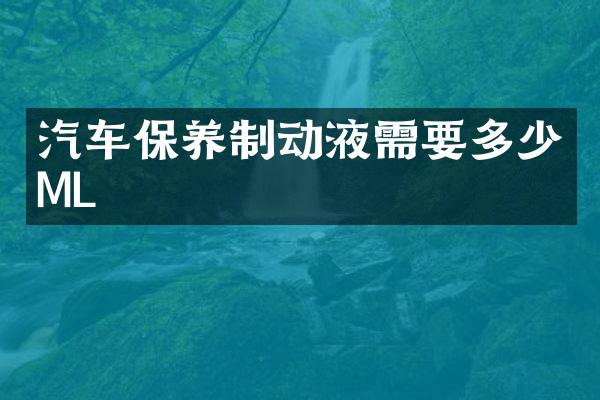 汽车保养制动液需要多少ML