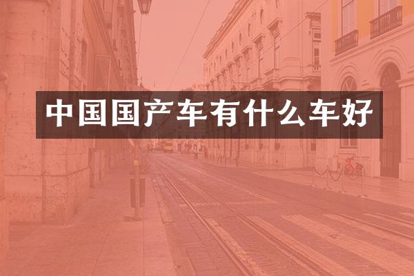 中国国产车有什么车好