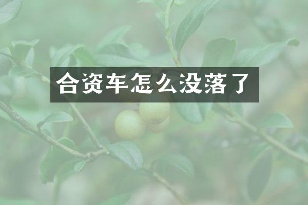 合资车怎么没落了