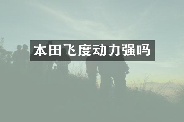 本田飞度动力强吗