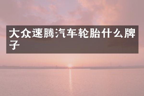 大众速腾汽车轮胎什么牌子