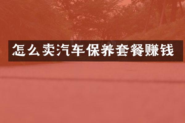 怎么卖汽车保养套餐赚钱