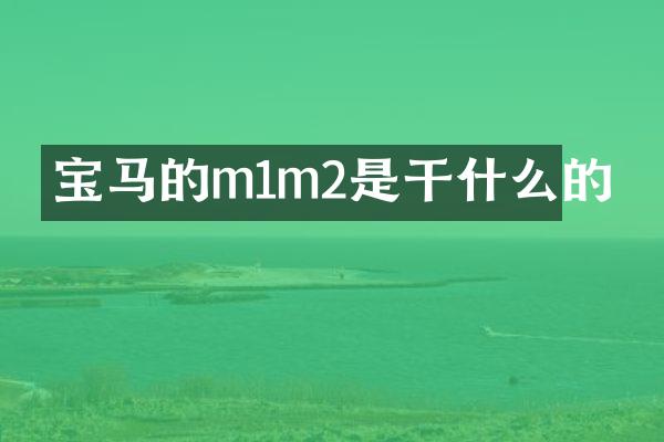 宝马的m1m2是干什么的