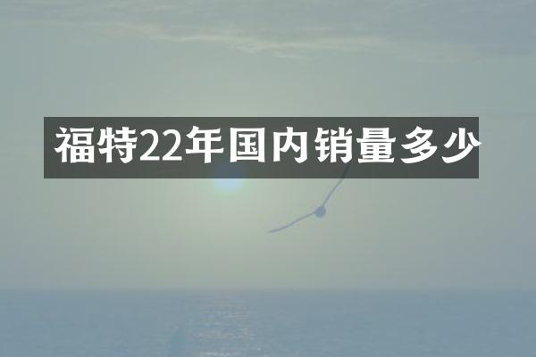 福特22年国内销量多少