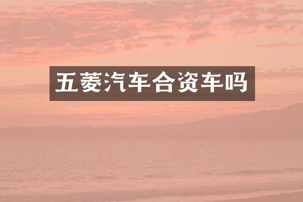 五菱汽车合资车吗