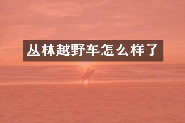 丛林越野车怎么样了
