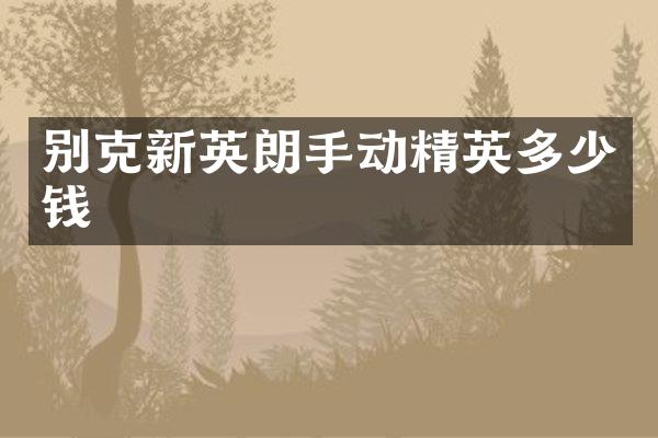 别克新英朗手动精英多少钱