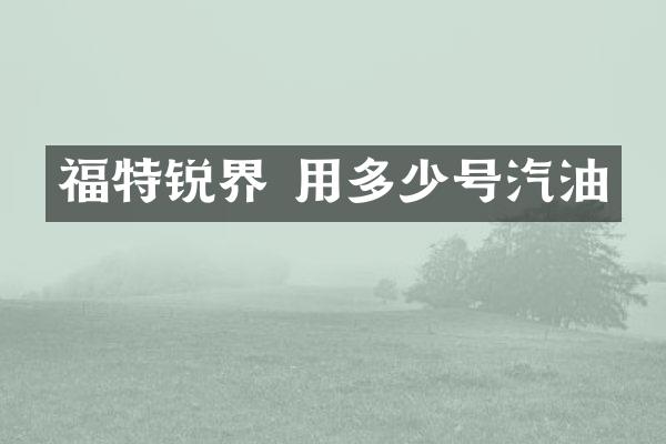 福特锐界 用多少号汽油