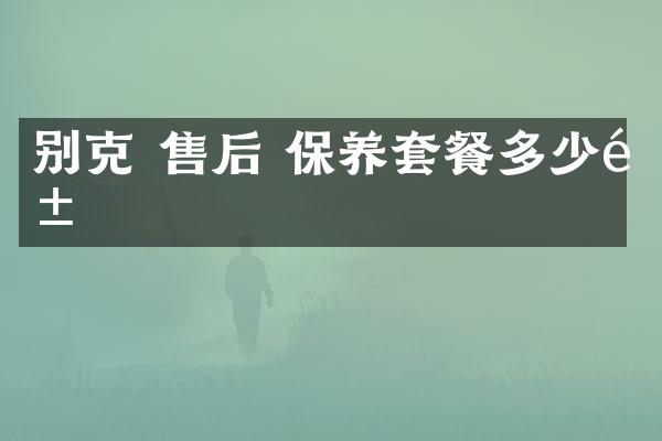 别克 售后 保养套餐多少钱
