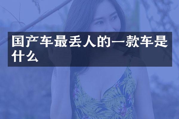 国产车最丢人的一款车是什么