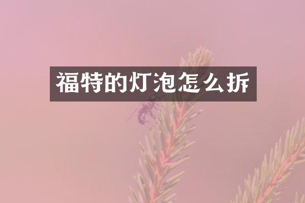 福特的灯泡怎么拆