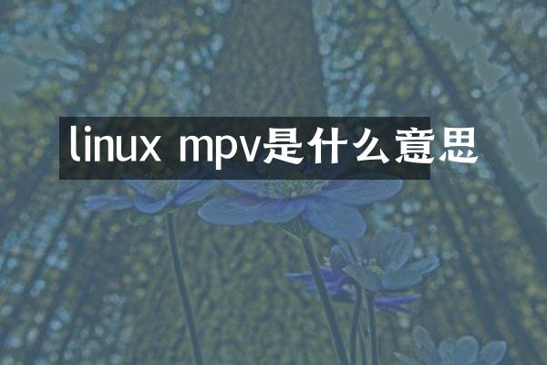 linux mpv是什么意思