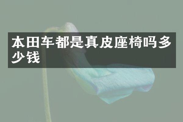 本田车都是真皮座椅吗多少钱