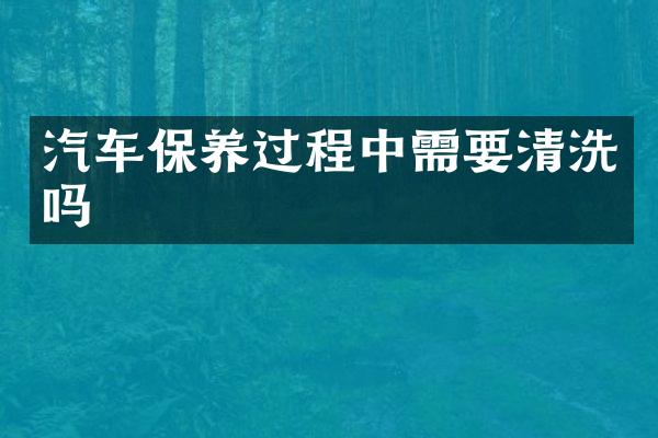 汽车保养过程中需要清洗吗