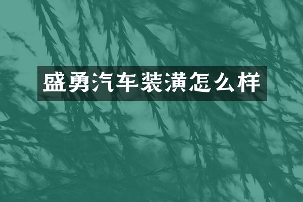 盛勇汽车装潢怎么样