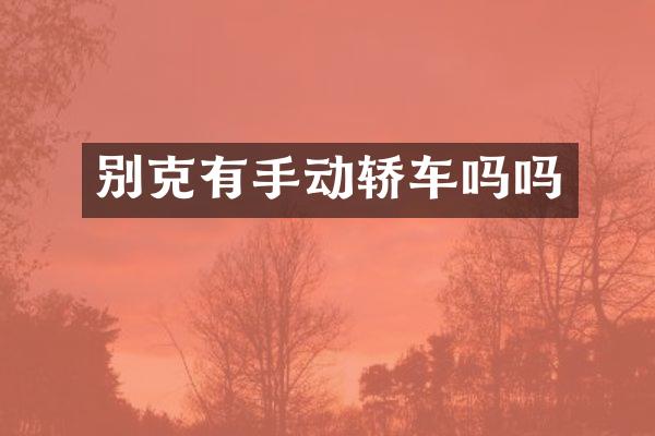 别克有手动轿车吗吗