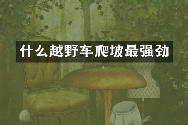 什么越野车爬坡最强劲