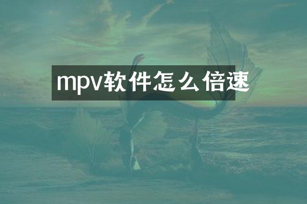mpv软件怎么倍速