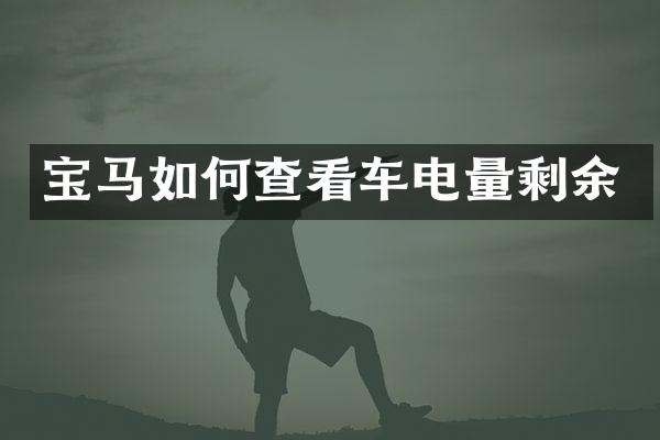 宝马如何查看车电量剩余