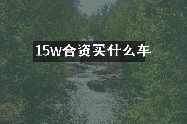 15w合资车