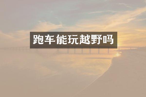 跑车能玩越野吗