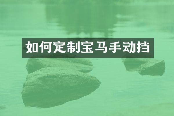 如何定制宝马手动挡