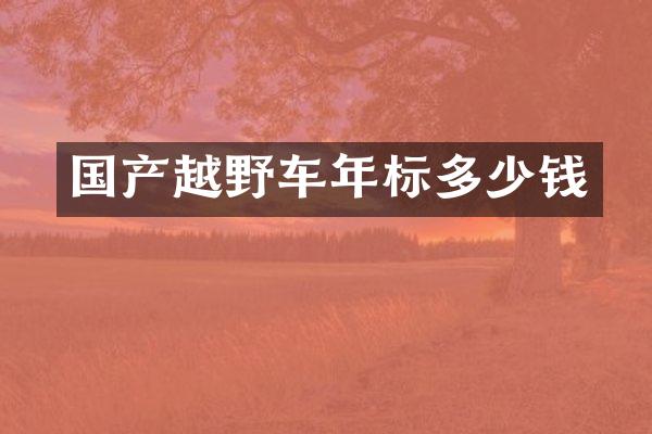 国产越野车年标多少钱
