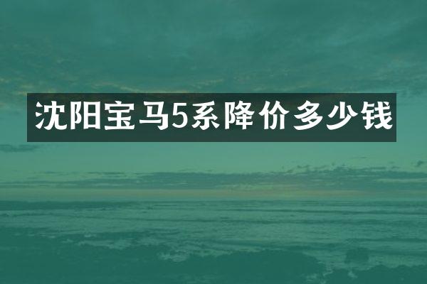 沈阳宝马5系降价多少钱