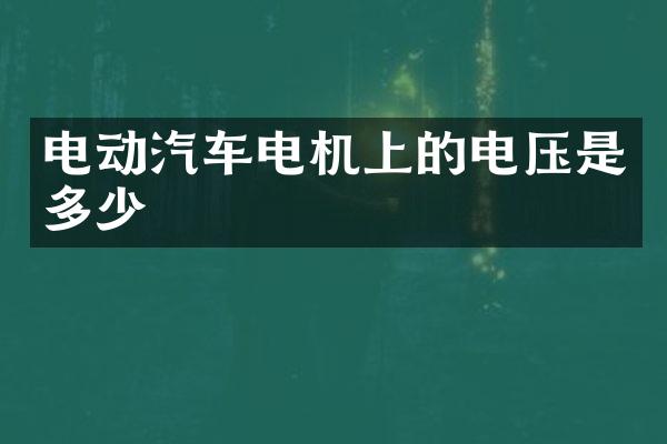 电动汽车电机上的电压是多少
