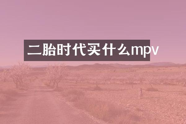 二胎时代买什么mpv