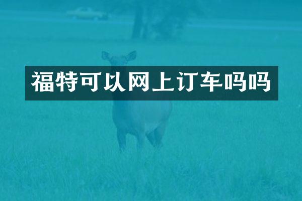 福特可以网上订车吗吗