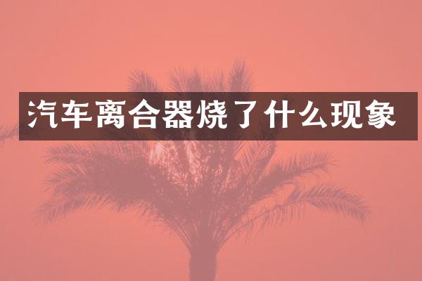 汽车离合器烧了什么现象
