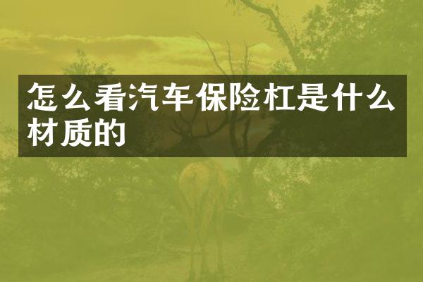 怎么看汽车保险杠是什么材质的