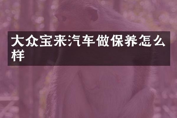 大众宝来汽车做保养怎么样