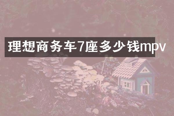 理想商务车7座多少钱mpv