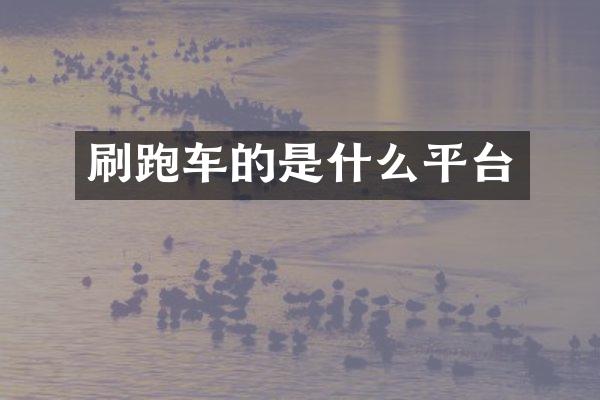 刷跑车的是什么平台